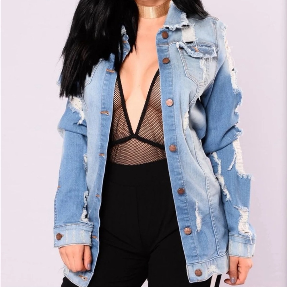 SOLD !!!Fashion Nova long jean jacket